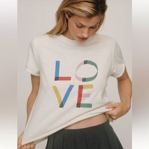 Anthropologie all 5-star rated 100% cotton NWT Sz XXS Love t-shirt; vibrant